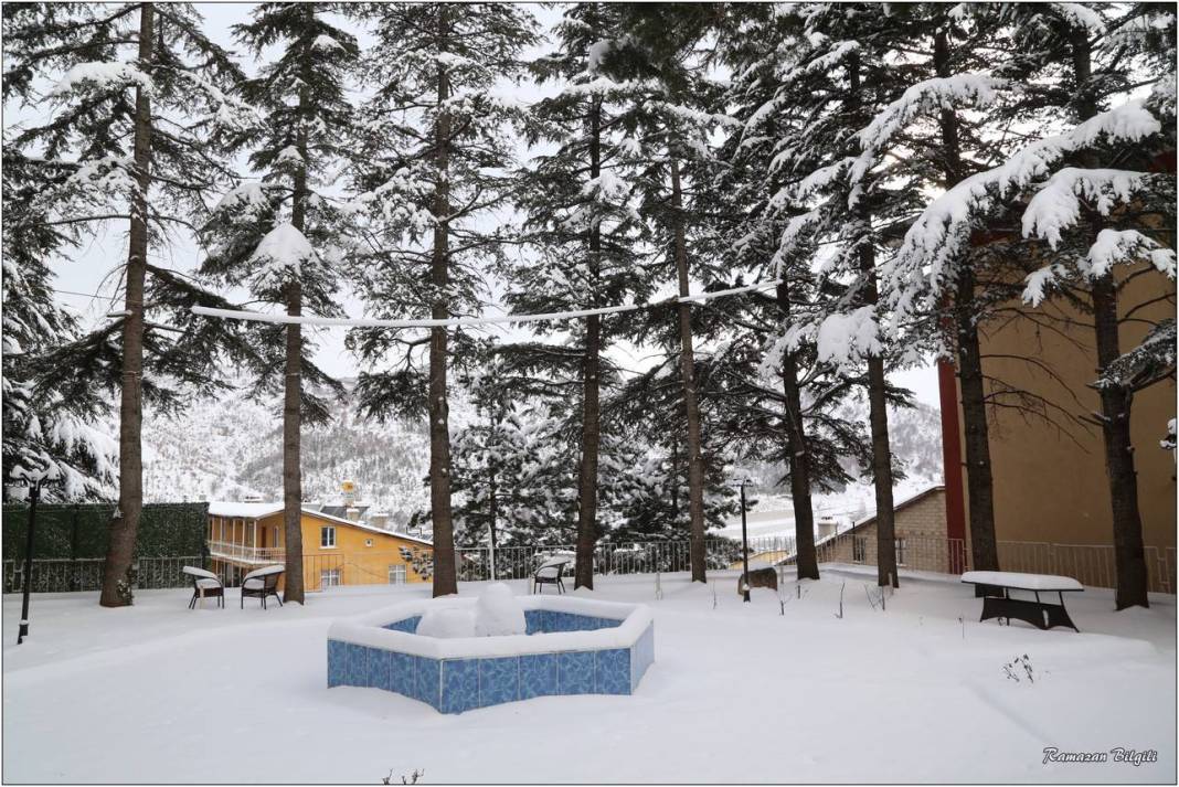 Konya’nın karla kaplı ilçesinden kartpostallık kareler 35